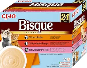 INABA Ciao Bisque, Multipack Pollo, Ternera, Atún y Salmón (24 x 40g) por 16.71€