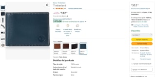 Billetera Timberland Azul por $333 | Amazon