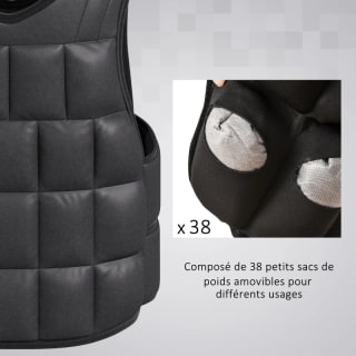 HOMCOM Gilet lesté réglable 20 kg pour 37,90€ chez Aosom