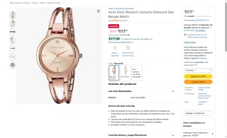 Reloj Anne Klein Dorado Rosa 30mm por $653 | Oferta Amazon