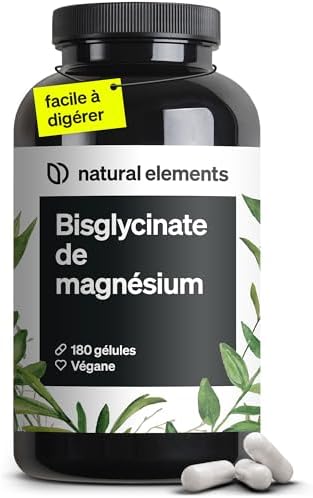 natural elements Magnésium Bisglycinate 180 gélules pour 14,39€ chez Amazon