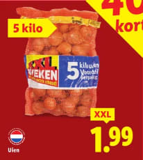 5 Kilo uien voor €1,99 bij de Lidl