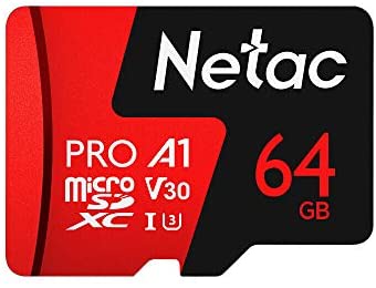 Netac 64 GB Pro Micro SDXC TF Tarjeta de Memoria Almacenamiento de Datos V30 / UHS-I U3 de Alta Velocidad hasta 98 MB/s
