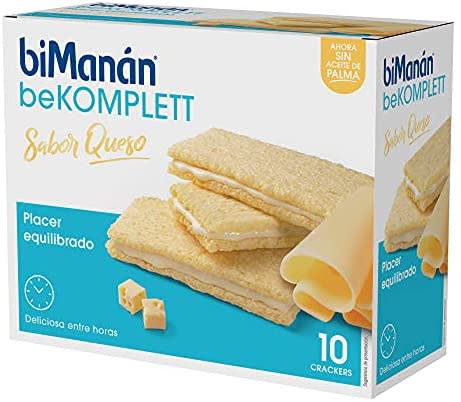 BiManán be KOMPLETT Sándwich con relleno sabor a queso. Rico en fibra y con 12 vitaminas - Caja con 10 unidades