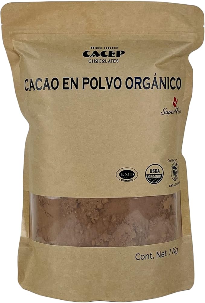 CACEP Cacao en Polvo 1kg Orgánico por $266 | Amazon