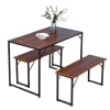 Mesa de Comedor de Madera con 2 Sillas+ regalo de 10 pajitas de acero inox por 25,46€
