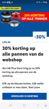 30% korting op alle pannen via de Lidl Plus app