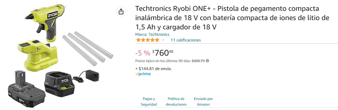 Pistola de pegamento ONE+ 18 V - Herramientas RYOBI