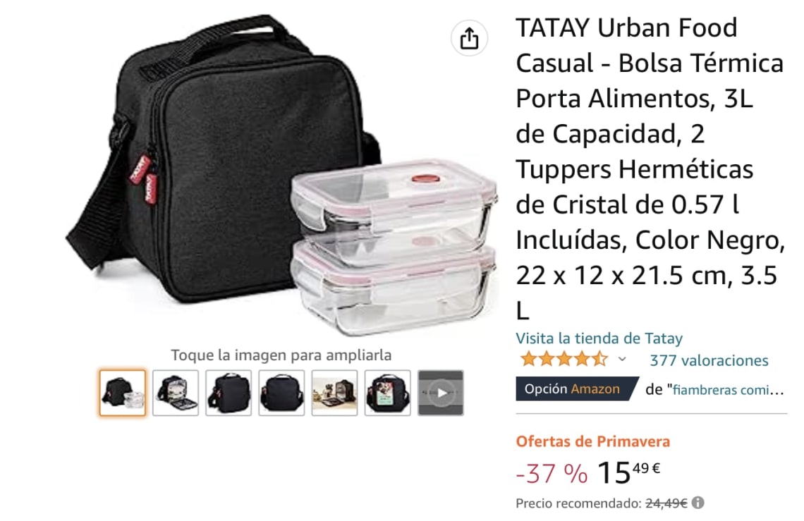 Tatay Urban Food Casual, Bolsa Térmica Porta Alimentos, 3L de
