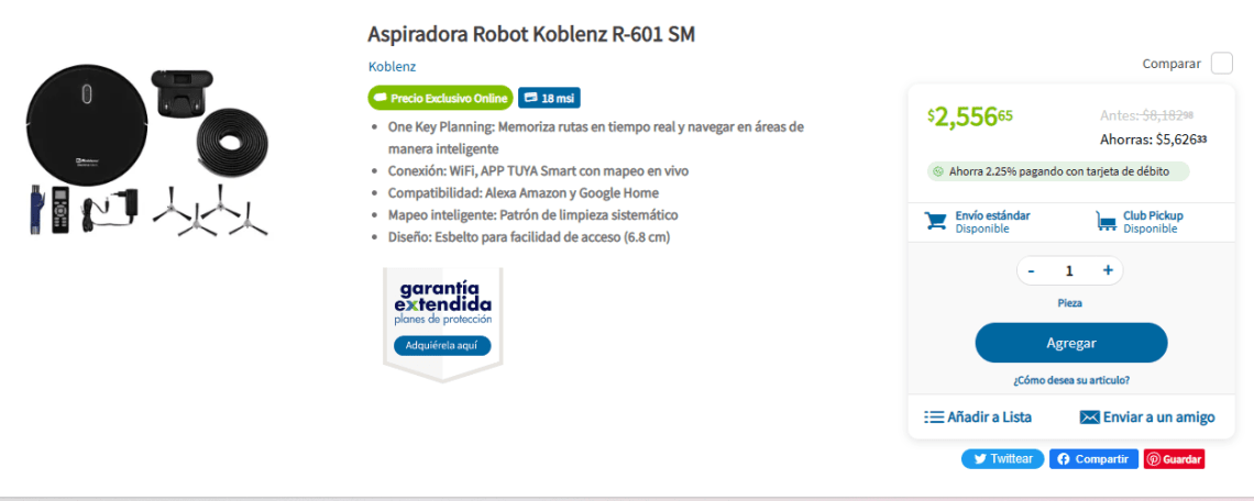 Aspiradora Robot Koblenz R-601 SM