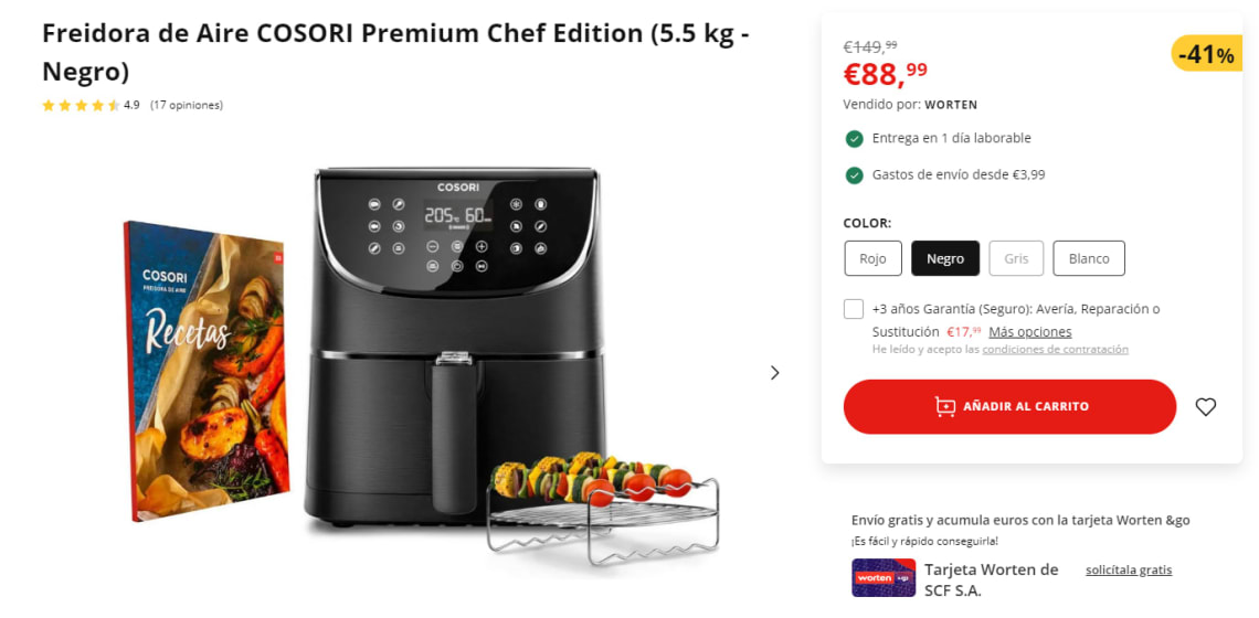 Freidora de Aire Cosori Premium Chef Edition Blanco