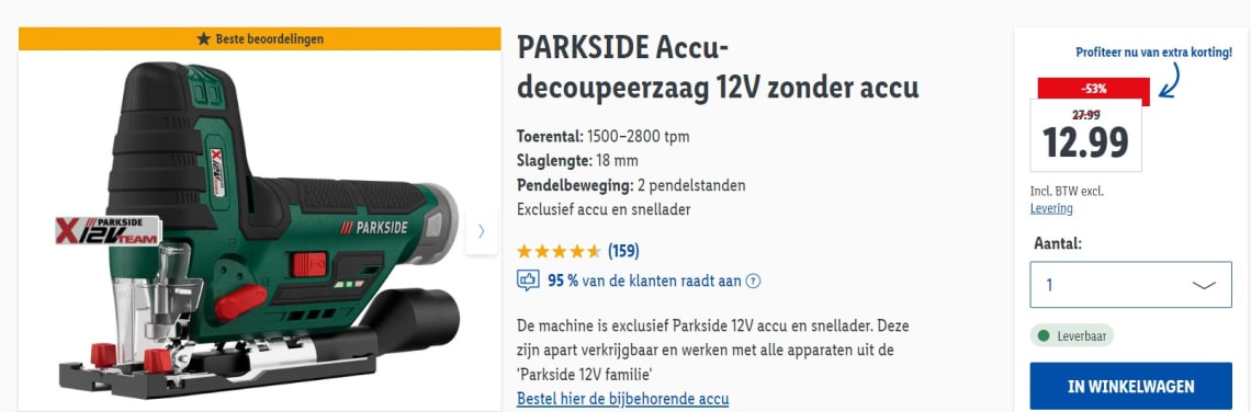 Authenticatie vallei Ordelijk PARKSIDE Accu-decoupeerzaag 12V zonder accu voor €12,99 in de lidl webshop