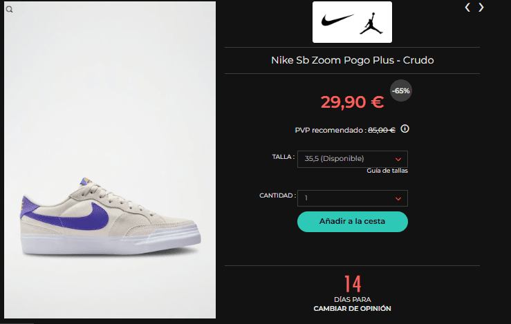 Liquidación 80% + 10€ EXTRA descuento Nike calzado y ropa precios de locura