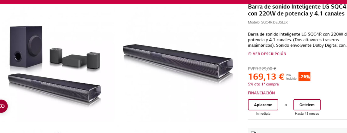 Barra de sonido LG SQC4R 220W 4.1 canales » Chollometro