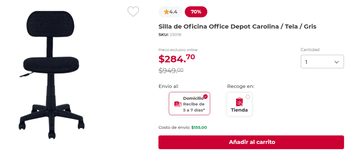 Silla de Oficina Carolina a $ en Office Depot