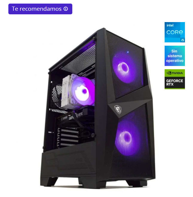 Torre PcCom Gold Élite Intel Core i5-11400F/16GB/500GBSSD/RTX3060 por 899.01€