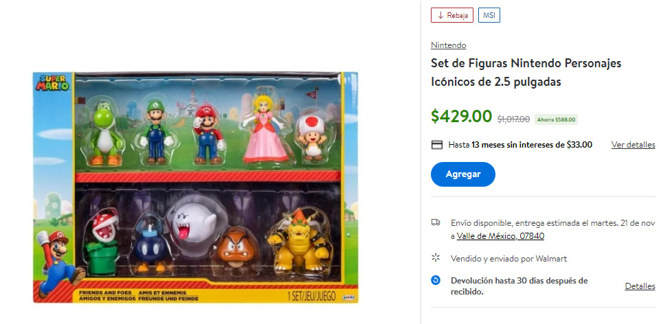Comprar Figuras Mario Bros Nintendo, set -10 uds/2.5 pulgadas