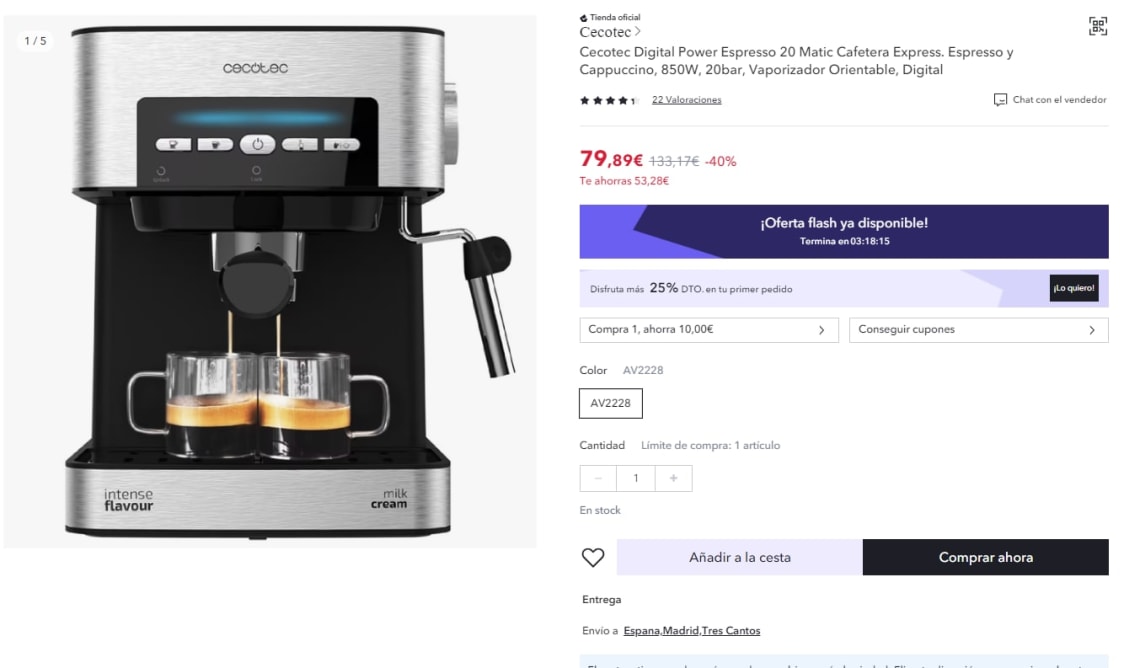 Cecotec Power Espresso 20 desde 61,00 €