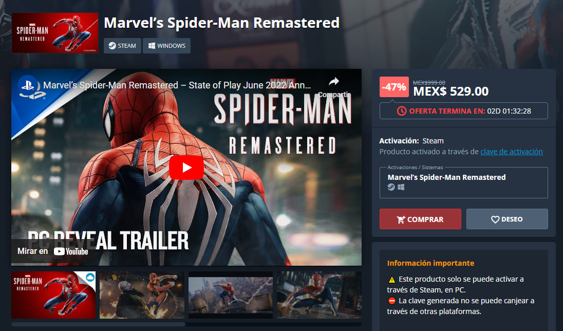 Marvel's Spider-Man Remastered - PC - Compre na Nuuvem