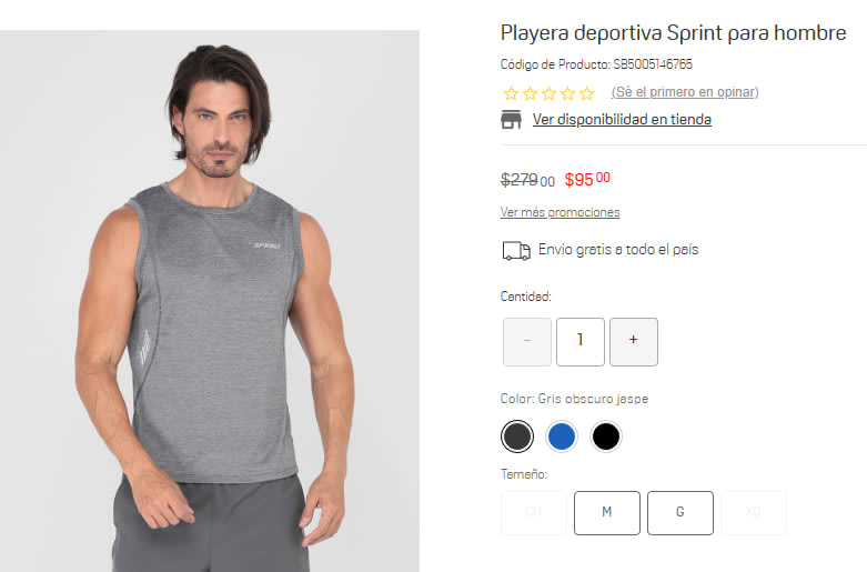 Playera deportiva Sprint para hombre