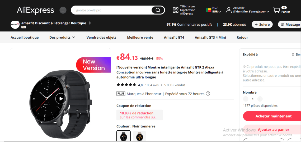 Montre connectée Amazfit GTR 2 46.4mm (Nouvelle version) - Alexa intégrée –