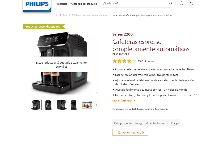 Philips Series 2200 Cafeteras Espresso Completamente Automáticas