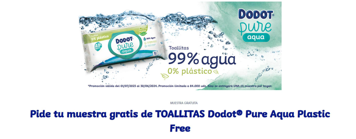 TOALLITAS Dodot® Pure Aqua Plastic Free