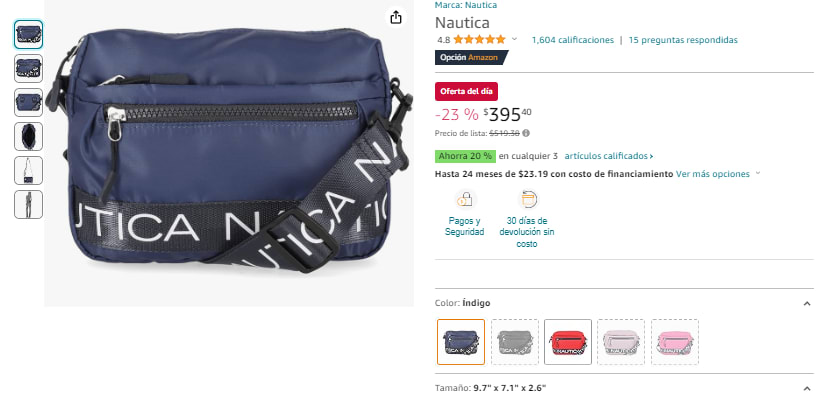 Mariconera Nautica por 395 en Amazon