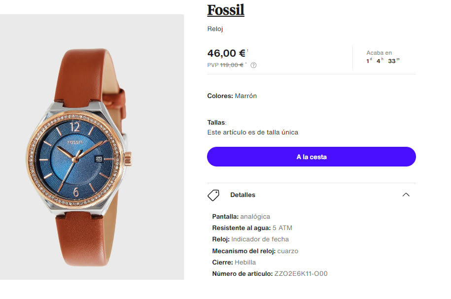 Reloj para Mujer Fossil por 46€
