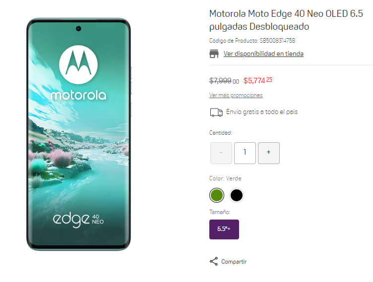 Motorola Moto Edge 40 Neo OLED 6.5 pulgadas Desbloqueado