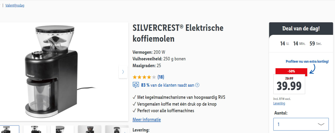 Uitstroom Assimileren Mantel SILVERCREST Elektrische koffiemolen 200 W voor €39,99 in de Lidl webshop