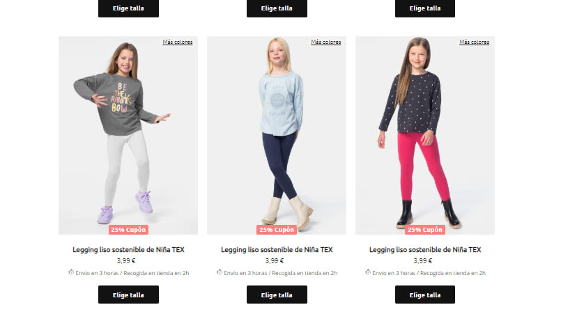 Legging liso sostenible de Niña TEX