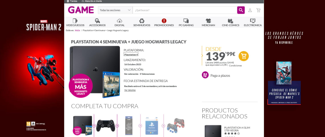 PlayStation 4 Seminueva + juego Hogwarts Legacy. PLAYSTATION 4 - SEMINUEVO