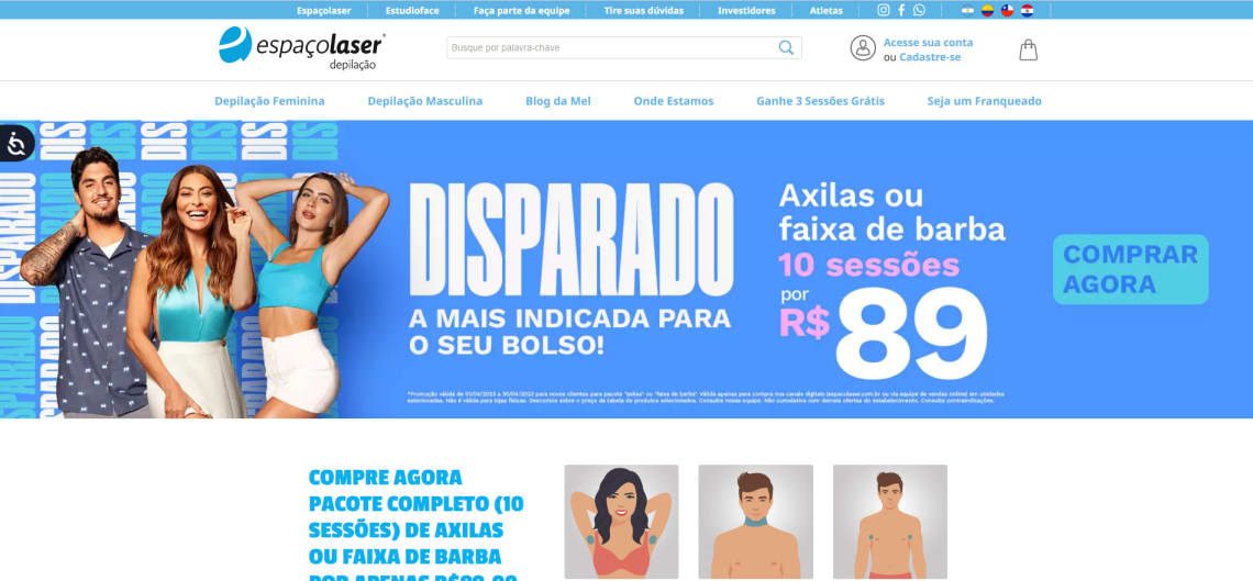 Depilação a Laser Axilas Feminino - Pacote Completo - Promoção (10