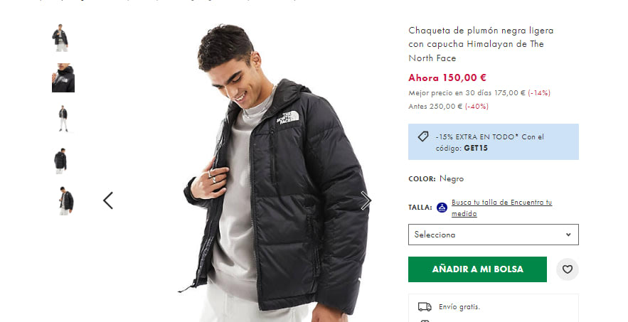 The North Face Himalayan - Negra - Chaqueta Montaña Hombre 