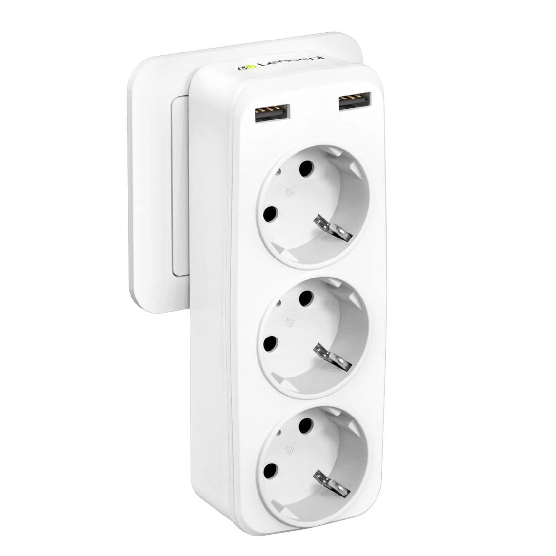 Extensor De Enchufes Multiples De Pared Usb Con 5 Enchufes