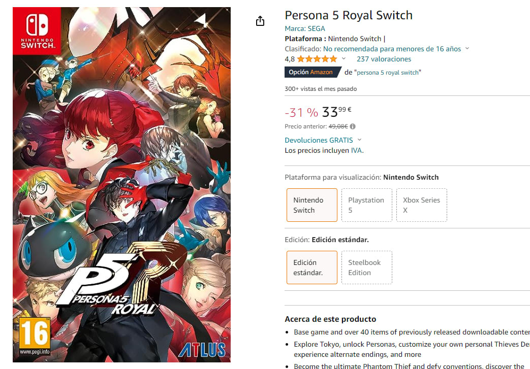 Comprar Persona 5 Royal Switch Estándar