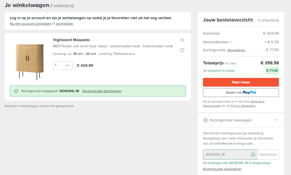 18% korting op selectie topproducten bij Home24