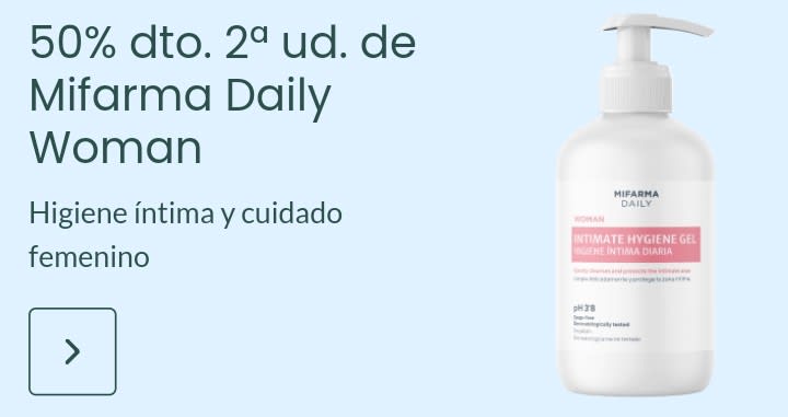 -50% de Descuento en la Segunda Unidad de Mifarma Daily Woman.