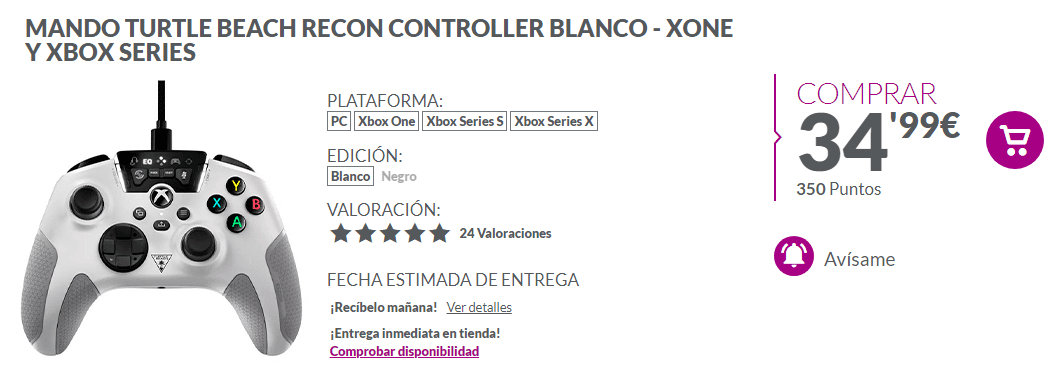 Mando Turtle Beach Recon Controller Blanco - XONE y XBOX SERIES. Xbox One