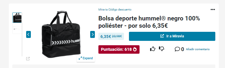 Bolsa Deporte 100% Poliéster Hummel® Negro con Ofertas en Carrefour