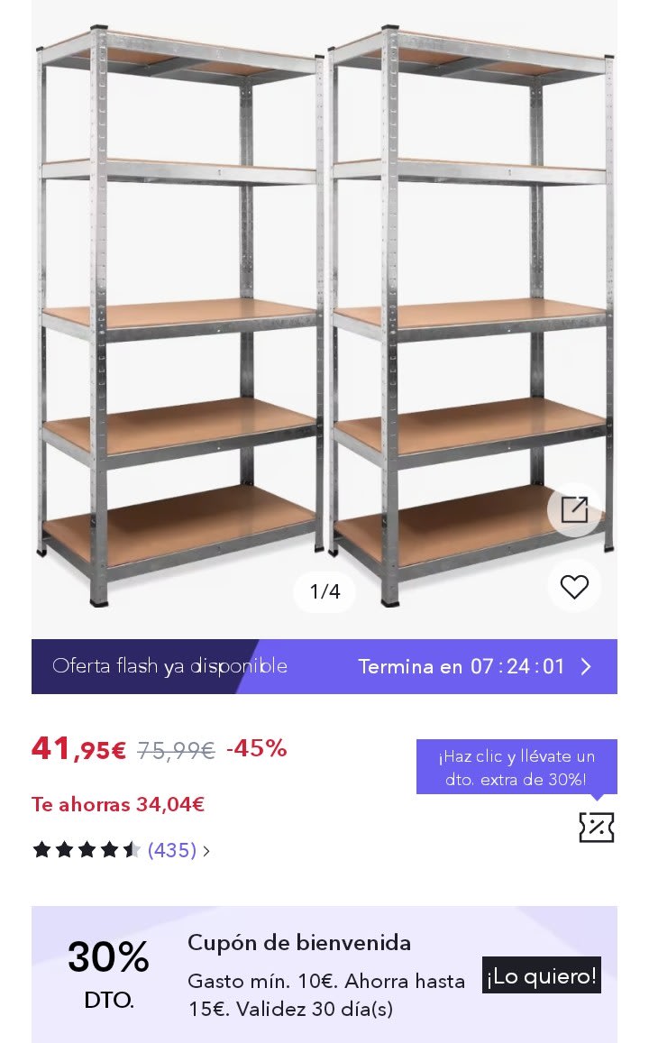 Chollo! Estantería de 5 baldas - 15.99€. - Blog de Chollos