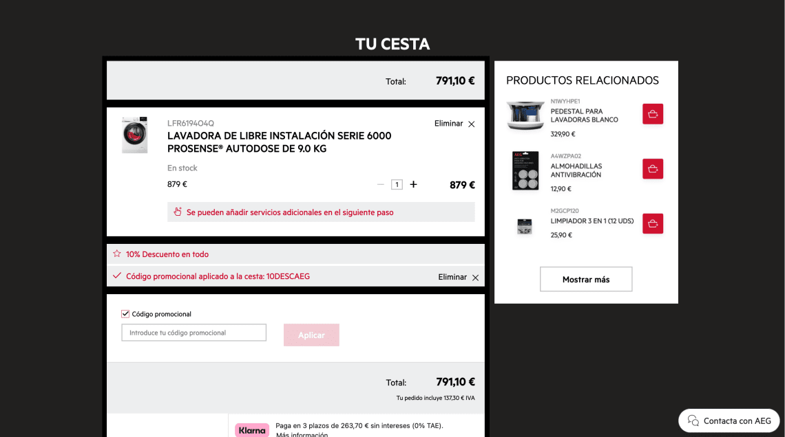 Descuento 10% en AEG