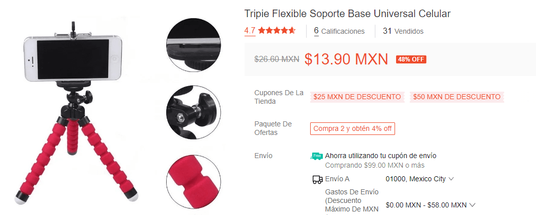 cámara tripie  Shopee México