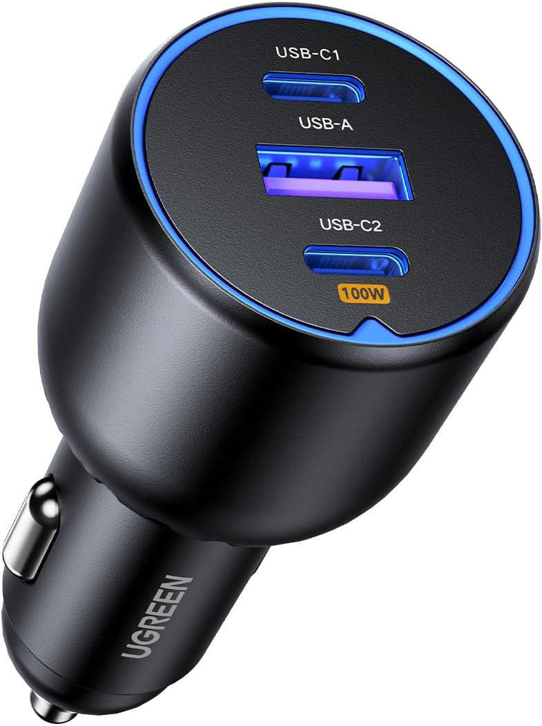 UGREEN Auto-snellader met 3 poorten voor €19,99 bij Amazon