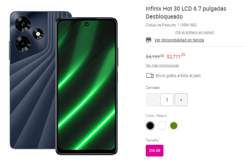 Infinix Hot 30 Free Fire LCD 6.7 Pulgadas Desbloqueado