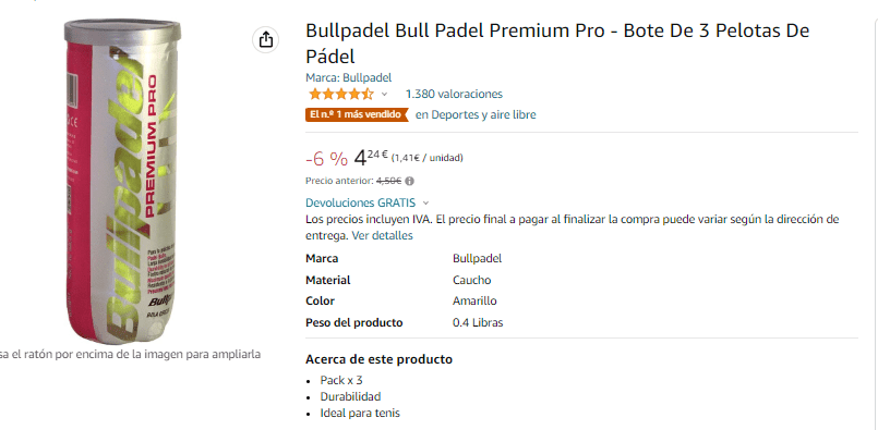 BullPádel Premium Pro Bolas Pádel 3