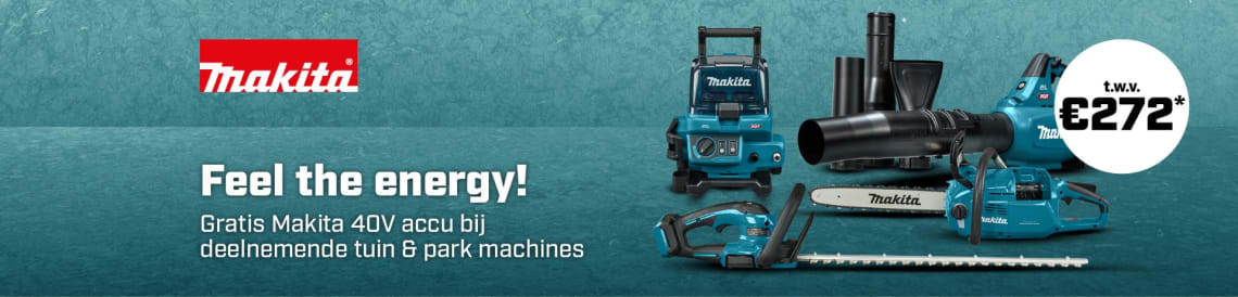 Gratis Makita 40V Max XGT 4.0 Ah Li-Ion accu bij aankoop van een Makita tuin- en/of parkmachine bij Toolnation