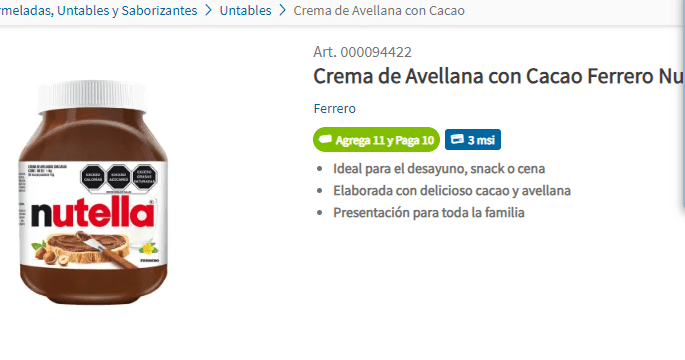 5 Kg De Crema De Avellana Ferrero Nutella Presentación 1 Kg