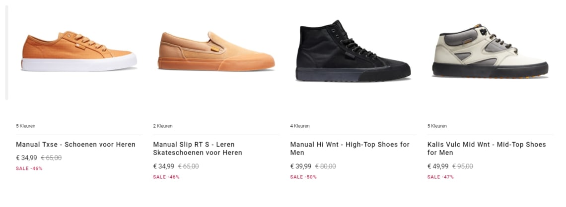 20% extra korting op de sale tot 50% korting bij DC Shoes